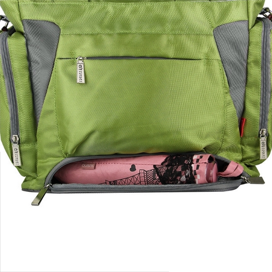 Ecosusi กระเป๋าคุณแม่ กระเป๋าสัมภาระคุณแม่ กระเป๋าแม่ลูกอ่อน สะพายได้ แถมผ้ารองเปลี่ยนผ้าอ้อม ผลิตจากไนล่อนคุณภาพสูง ทนทาน ช่องใส่ของเยอะ (สีเขียว)