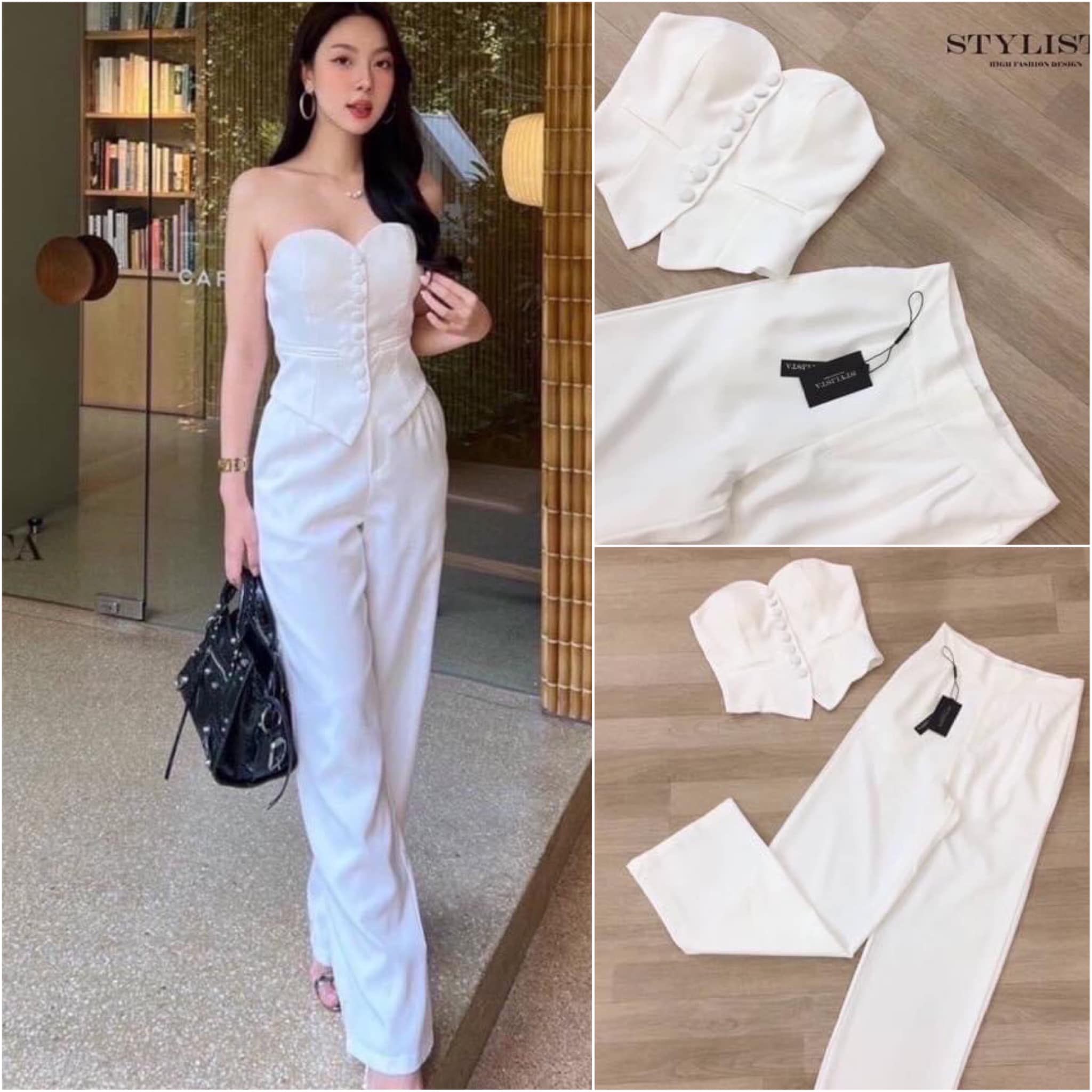 เซตเสื้อ กางเกงขายาว ใส่สวยเรียบหรูมาก ดูดีเหมือนเซเลปเลยค่ะ สวยเปะเวอร์ ใส่ออกงาน ใส่ได้หลายโอกาส สินค้าคุณภาพ (พร้อมส่ง)