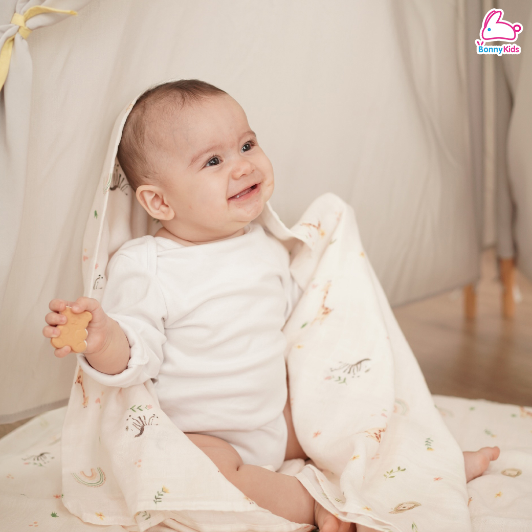 Sofflin (ซอฟฟลิน) ผ้าห่อตัวมัสลินใยไผ่ 30x30 นิ้ว ผ้าทอโปร่งสบาย ระบายอากาศได้ดี (แพ็ค 5 ชิ้น)