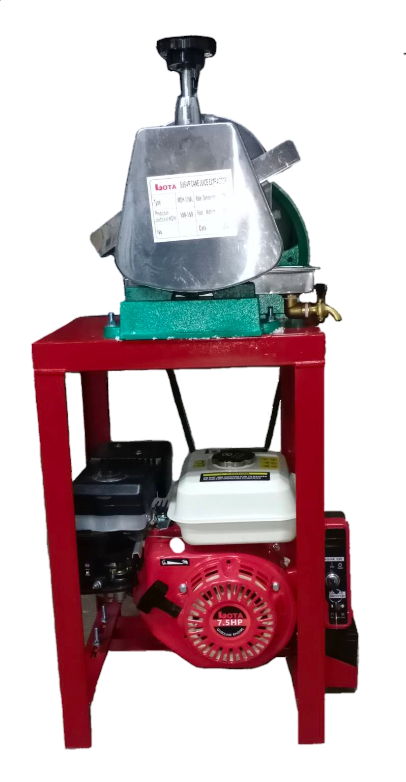 เครื่องคั้นน้ำอ้อยพร้อมเครื่องยนต์เบนซิน7.5แรงรุ่นกุญแจสตาร์ท พร้อมแท่นครบชุด