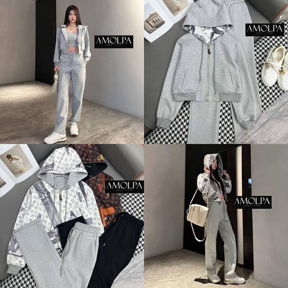 SET JACKET LV งาน Hiend ใส่ได้ทั้ง 2 ด้าน เนื้อผ้าดีม๊ากกกก ผ้าใส่สบายมากกกก ห้ามพลาดเลยนะคะ ใส่สบายสุดๆ : สินค้าคุณภาพ (พร้อมส่ง)