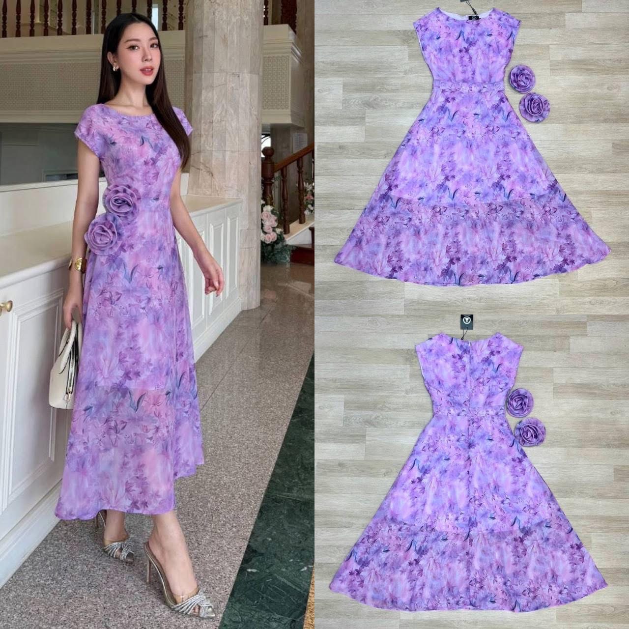 เดรสผ้าเนื้อดีมากมีเข็มกลัดดอกไม้สามารถเลือกตืดได้ตรงหน้าอกรึว่าเอวสวยมาก ใส่สบาย : สินค้าคุณภาพ (พร้อมส่ง)