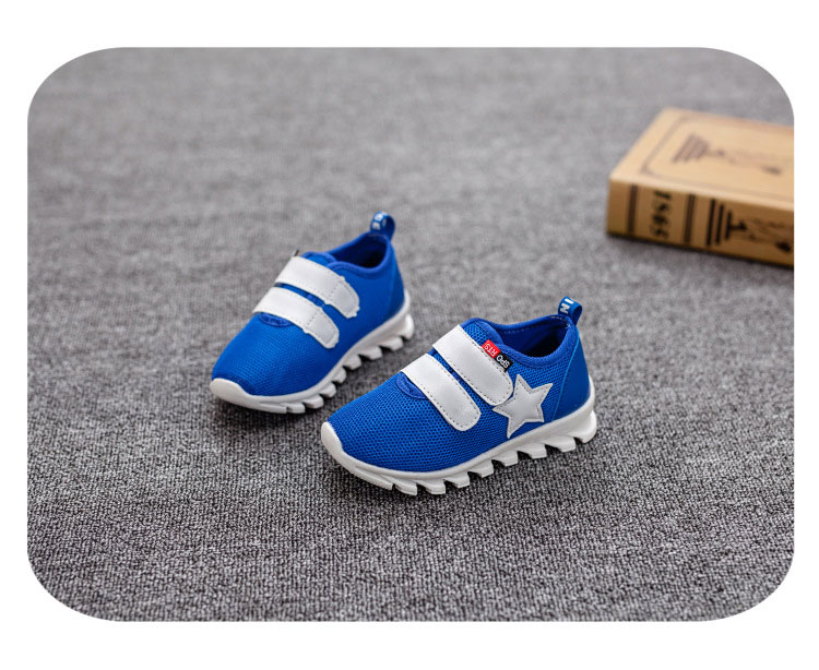 รองเท้าคัชชูเด็กสีน้ำเงิน รองเท้าเด็กชาย เทปหน้า สุดเท่ห์ ใส่ง่ายไม่ต้องผูกเชือก Size 26-30