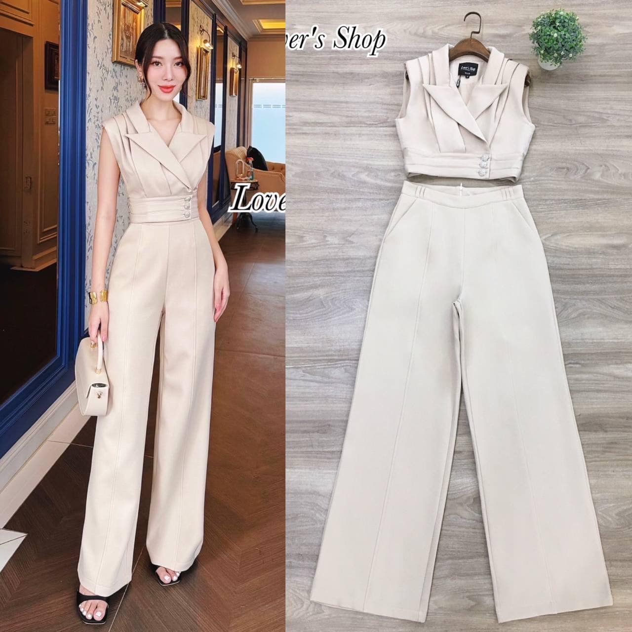 Set.2ชิ้น ลุคเรียบหรูดูผู้ดี เซ็ทนี้โดเด่นที่ตัวเสื้อ เย็บจับจีบมีความสวยหรู เสื้อเย็บขอบเอว แต่งกระดุม3เม็ด มีซับในอย่างดี มาพร้อมกางเกงเอวสูง ใส่สบาย : สินค้าคุณภาพ (พร้อมส่ง)