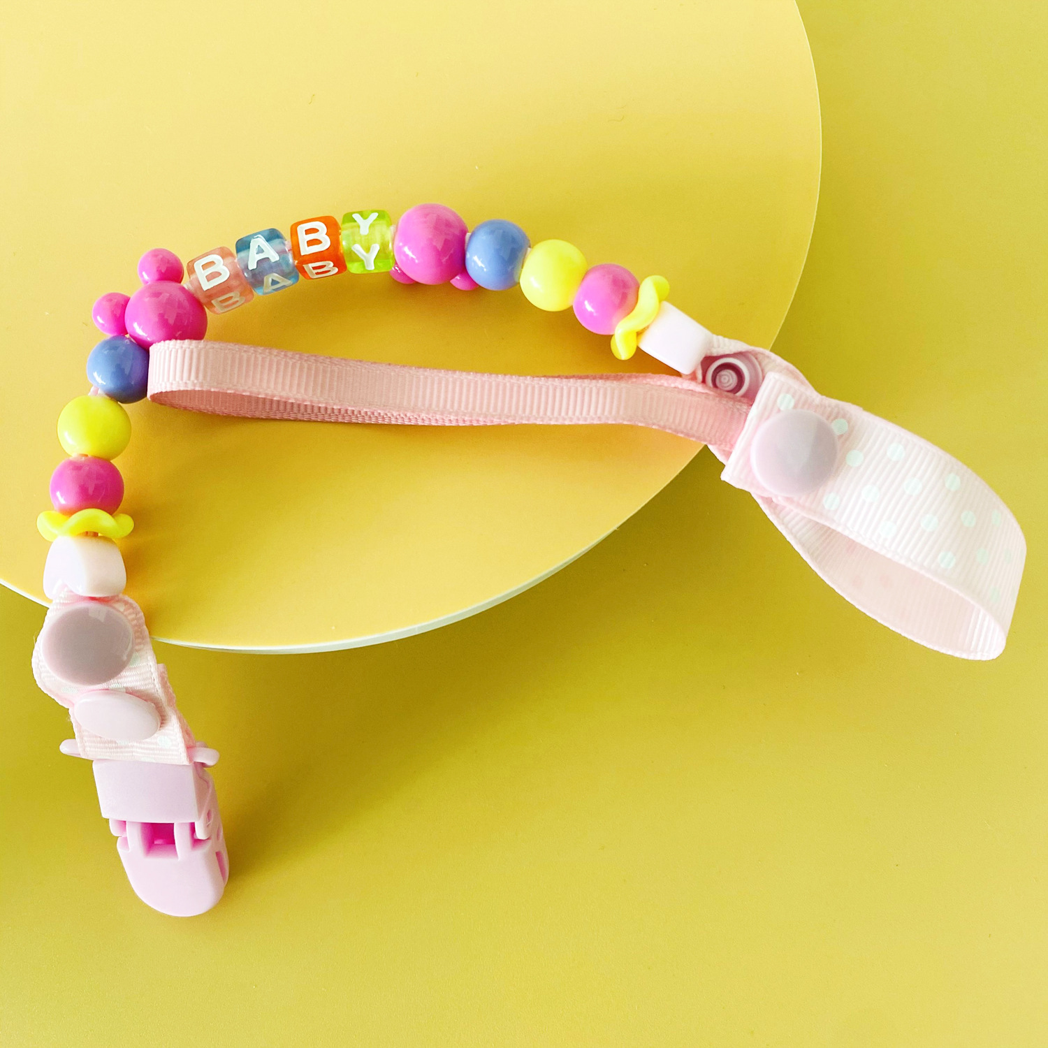 NanaBaby สายห้อยจุกหลอก สายหนีบคล้องจุกหลอก/ยางกัด ลูกปัดน่ารัก