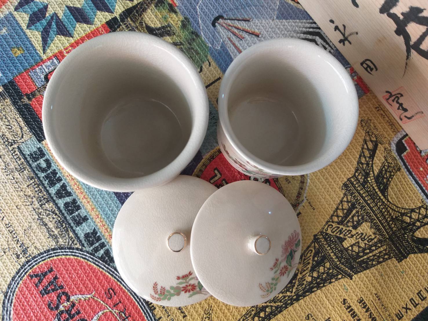 จอกชาพร้อมกล่องไม้ สวยมาก (ของใหม่)