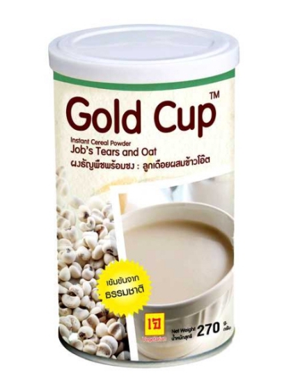 ผงธัญพืชพร้อมชง ลูกเดือยผสมข้าวโอ๊ต gold cup โกล์ดคัพ 270 กรัม เข้มข้นจากธรรมชาติ