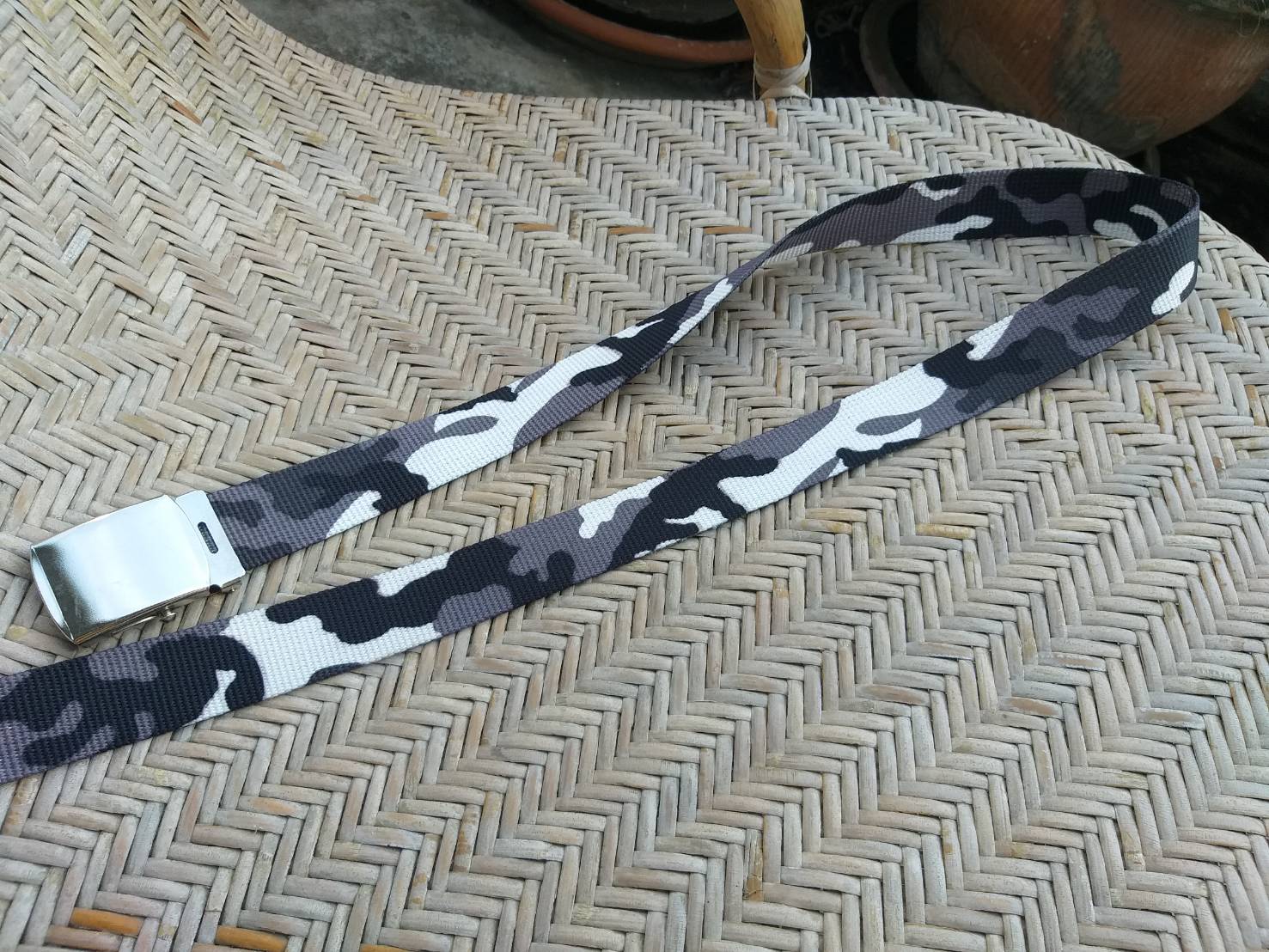 เข็มขัดชายไนล่อนถัก ลายพราง เท่ๆ