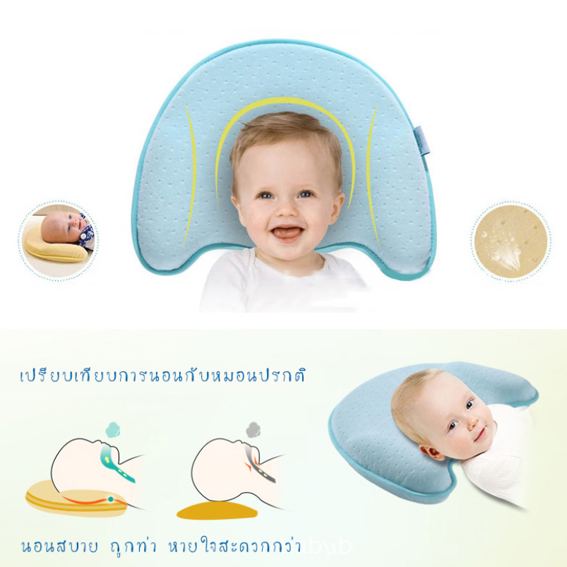 NanaBaby หมอนหัวทุยเด็ก หมอนหัวทุยทารก หมอนหลุมหัวทุย หมอนหลุมทารก หมอนหลุมเด็ก เมมโมรีโฟม กันพลิก ปลอกถอดซักได้