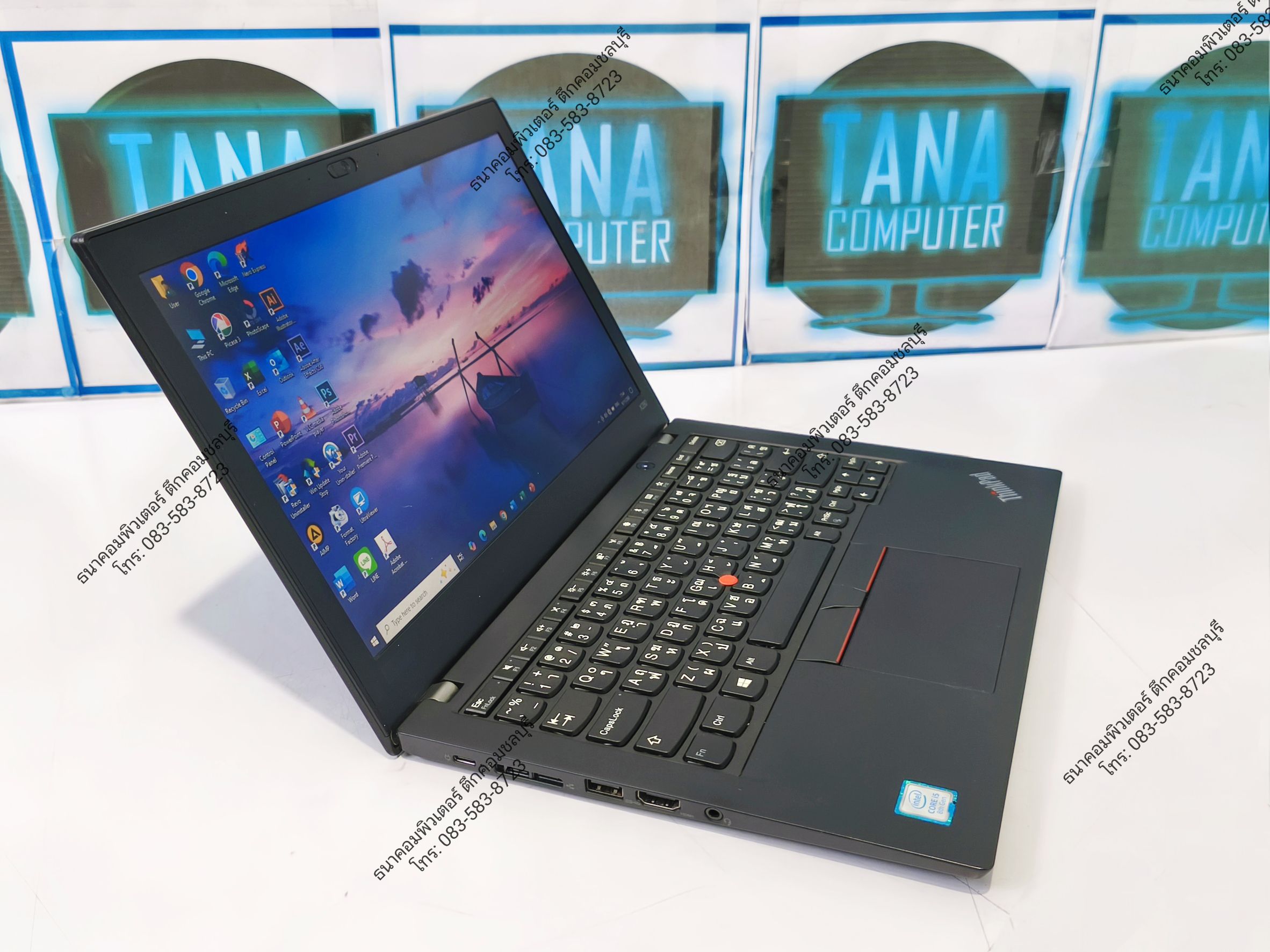 โน๊ตบุคทำงานมือสอง Lenovo I5-8250U Intel I5-8250U Ram8GB SSD256GB