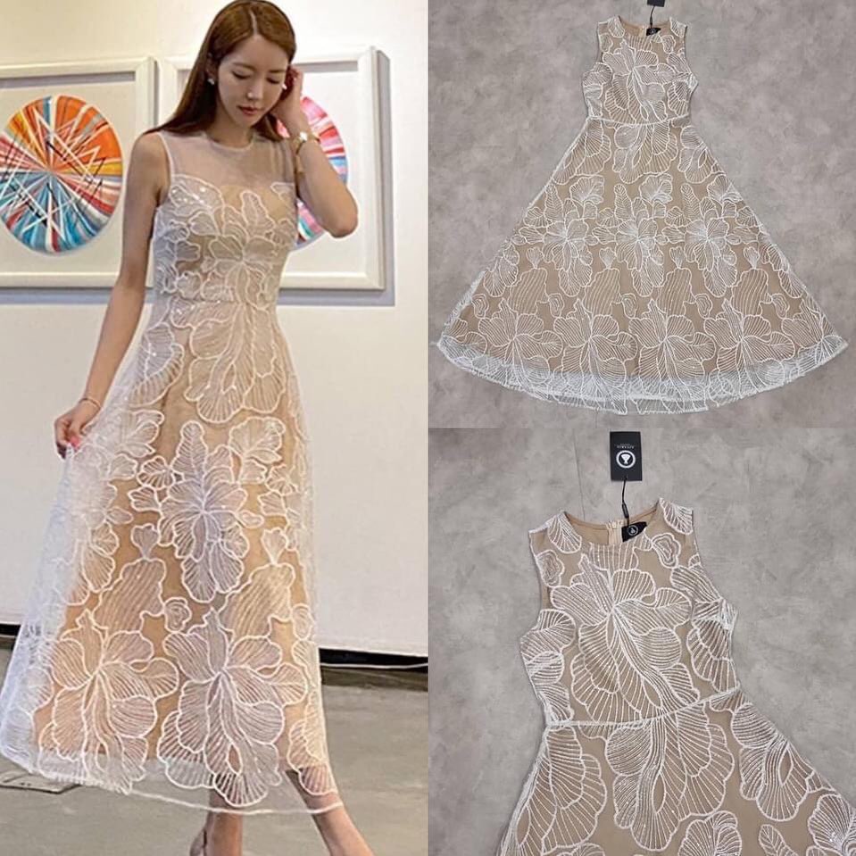 เดรสปักกรีเตอร์สวยไฮโซๆใช้ผ้าเยอะมากๆดูไฮโซมั้กๆๆ น่ารักมั้กๆผ้าเนื้อดีมีนำ้หนัชุดไฮโซมาากๆสวยเเนน่นอน สินค้าคุณภาพ (พร้อมส่ง)