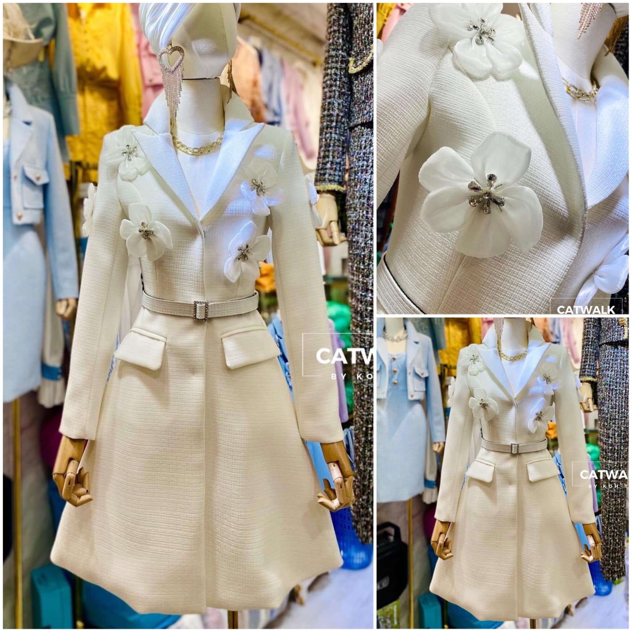 เดรสปกเทเลอร์ แต่งดอกไม้ปักเพชร ผ้าเกรดเอ ทรงเข้ารูปแขนยาว นำดอกไม้โทนสีชุด ดูโดดเด่นมากขึ้น กระโปรงเป็นทรงเอ มาพร้อมเข็มขัดหัวเพชรโทน เดียวกับตัวชุด สินค้าคุณภาพ (พร้อมส่ง)