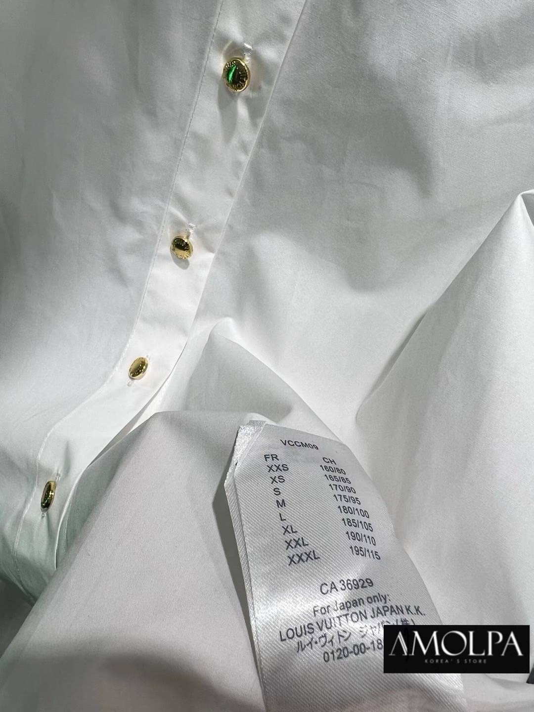 เชิ้ต LV งาน hiend ( ช่วงคอมี เข็มขัดหนังMonogram ถอดเข้า-ออก ได้ ) สวยหรู ดูแพง ใส่ออกงาน ใส่สบาย : สินค้าคุณภาพ (พร้อมส่ง)