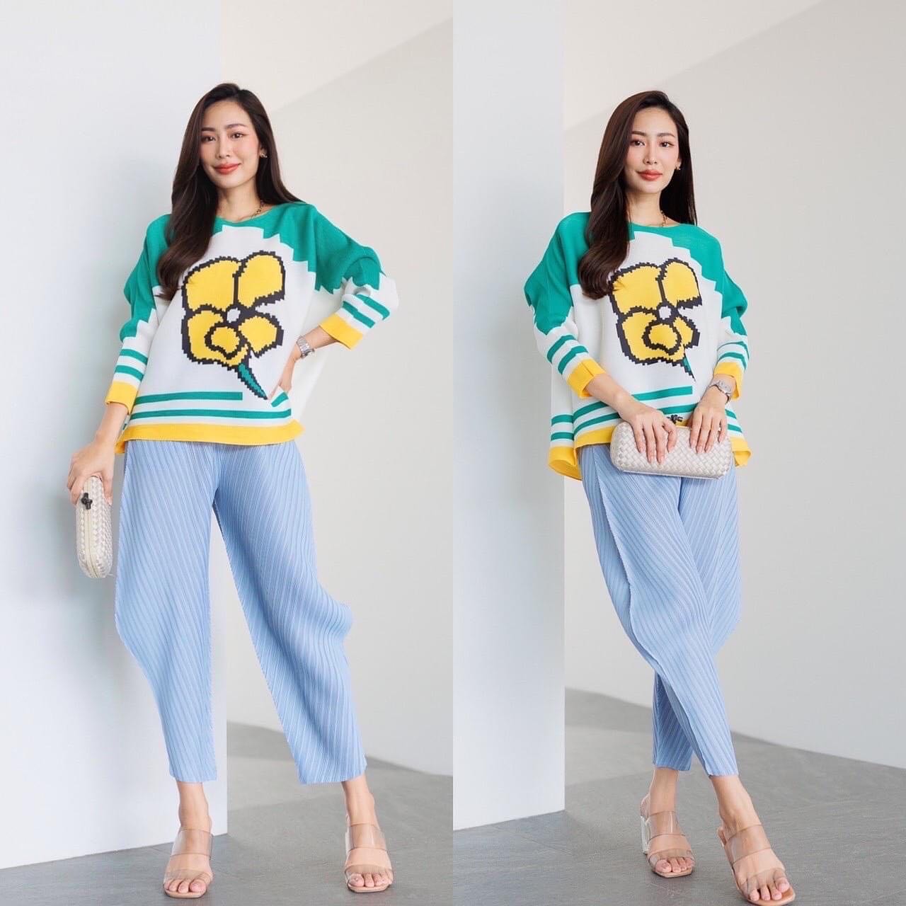 เซตผ้าพลีท AA Premium รุ่นนี้ค่า Mayu Izzey Plzzz Set ชุดเซตผ้าอัดพลีทลอน เนื้อสวย ไฮโซววแบบงาน Brand : สินค้าคุณภาพ (พร้อมส่ง)