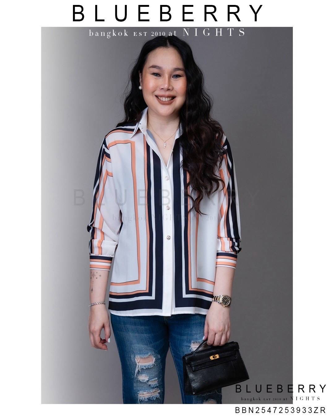 เสื้อเชิ้ต พรีเมียมทรงคลาสสิคตลอดกาลเชิ้ตแขนยาว พิมพ์ลายแบรนด์เนมไฮคลาส ใส่สบาย : สินค้าคุณภาพ (พร้อมส่ง)