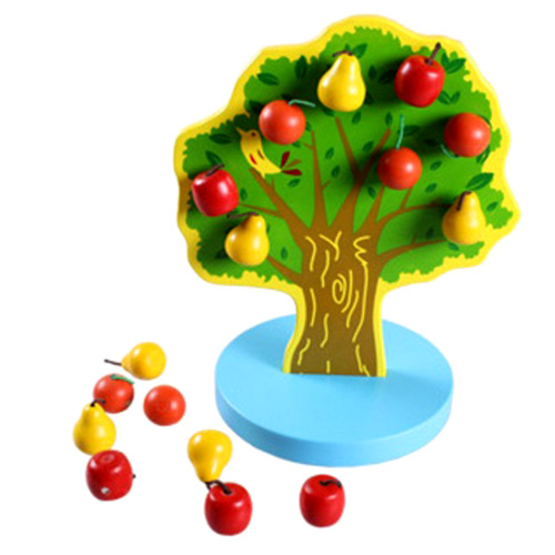 ของเล่นไม้ ของเล่นสอนคณิตศาสตร์ ต้นไม้ออกผล มีแม่เหล็กดูดติด สอนนับเลข-บวกเลขผลไม้