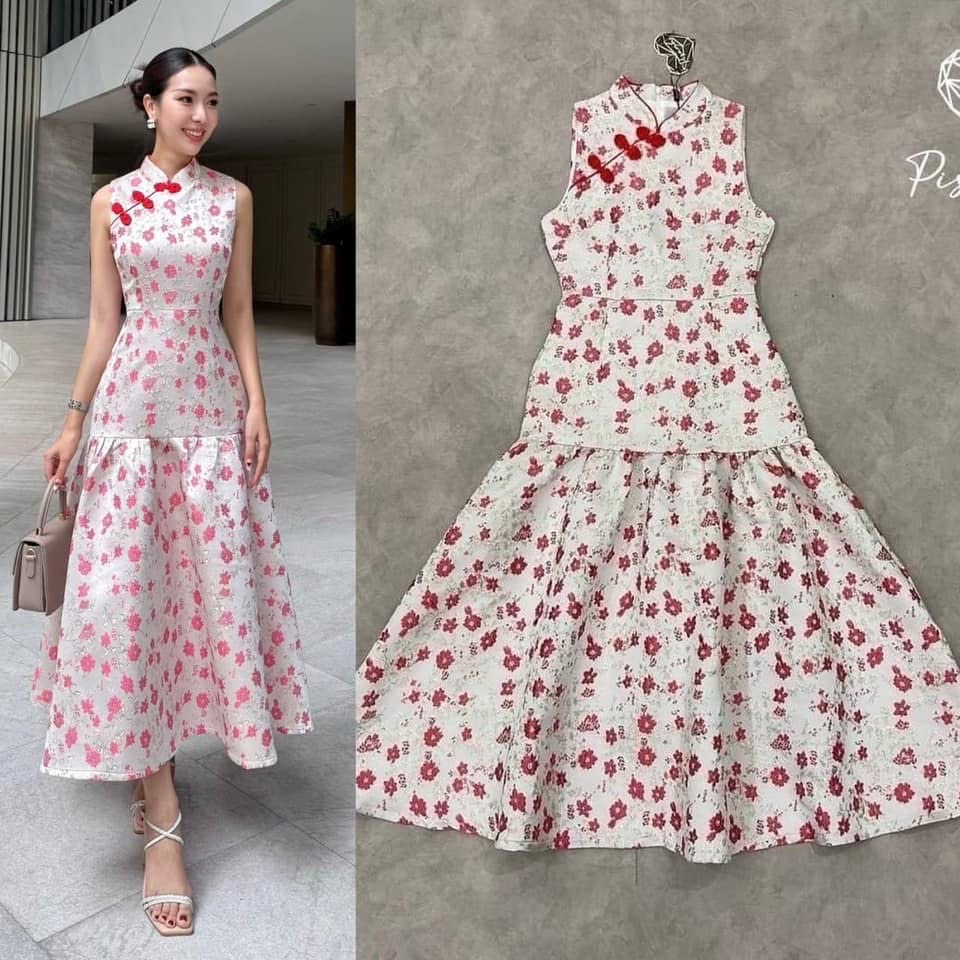 เดรสกี่เพ้าผ้าทอนูนตัวยาวสีชมพู ราชนิกูลมากๆค่ารุ่นนี้ ใส่รับอั่งเป่ากันสวยๆเลยค่า ใส่สบาย : สินค้าคุณภาพ (พร้อมส่ง)