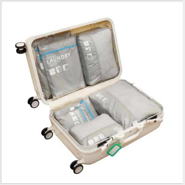 Botta Design กระเป๋าจัดระเบียบเดินทาง 7 ใบ ผลิตจากโพลีเอสเตอร์กันน้ำคุณภาพดี สำหรับจัดระเบียบเสื้อผ้า กางเกง ชุดชั้นใน กางเกงใน อุปกรณ์ไอที มี 6 สี