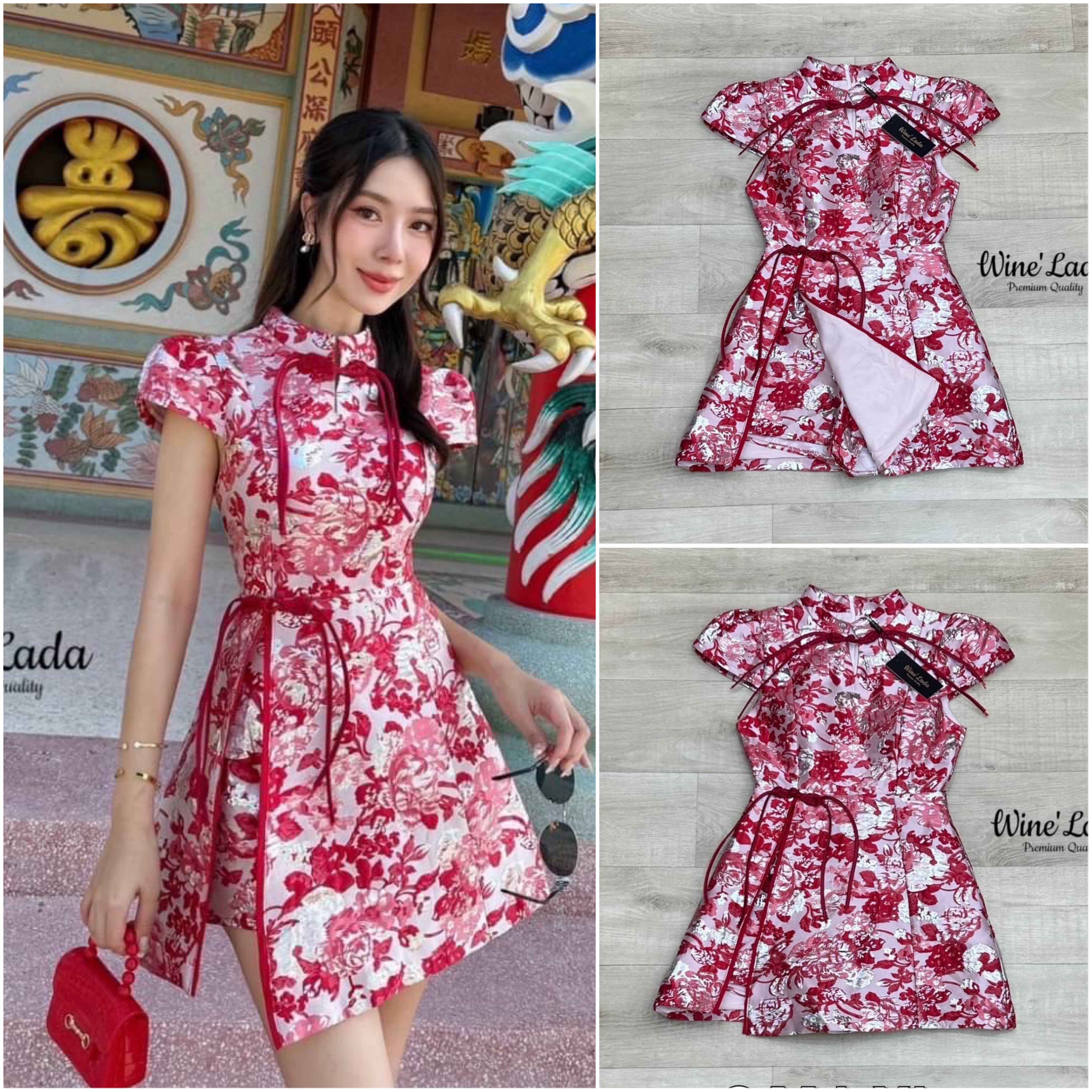 จั๊มสูทขาสั้นด้านนอกเหมือนใส่เดรส ใช้ผ้า jacqua ทั้งตัว ใส่สบาย : สินค้าคุณภาพ (พร้อมส่ง)