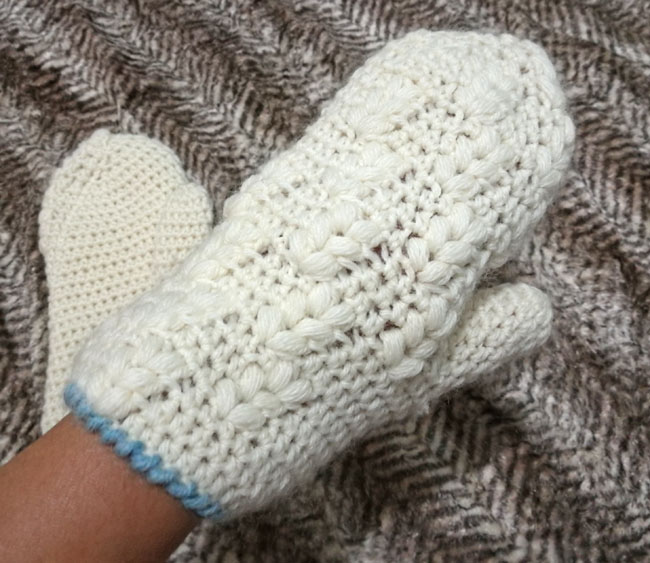 ถุงมือไหมพรม handmade ไซด์ S (ของใหม่)