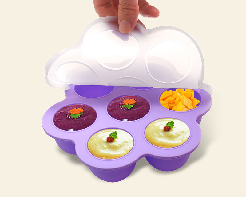 ถาดซิลิโคนเด็ก ชุดถาดซิลิโคนฟรีซเก็บอาหารเด็กอ่อน มีฝาปิด NanaBaby Food Storage Silicone Container