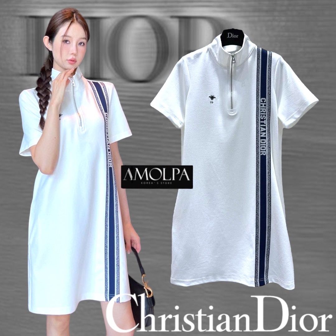 DRESS CD. แต่งแถบDIOR ผ้าใส่สบาย ไม่ร้อน ตามช๊อปเลยน๊า สินค้าคุณภาพ (พร้อมส่ง)