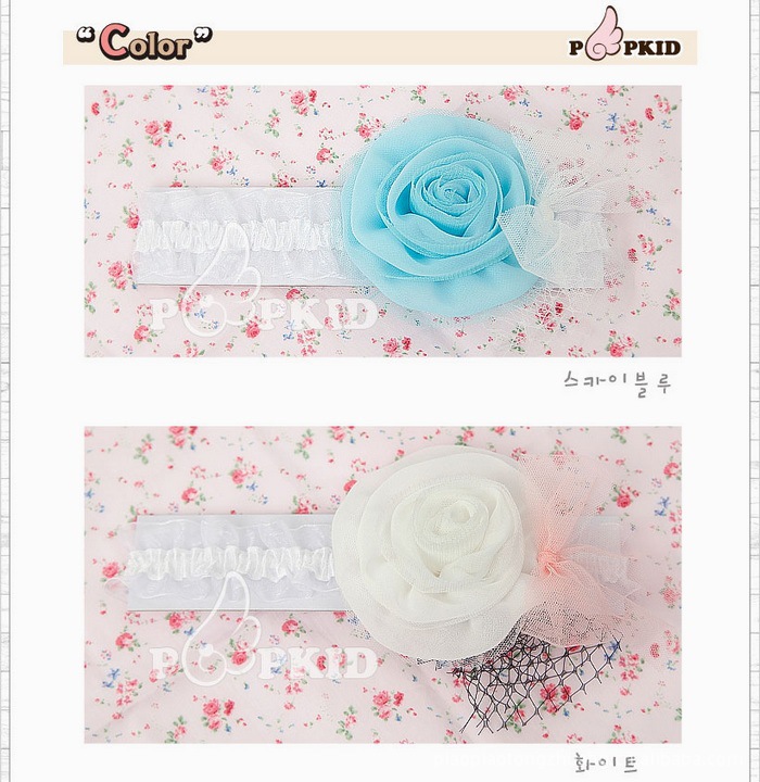 ผ้าคาดผมเด็กอ่อน ดอกไม้ประดับตาข่ายหรูหรา