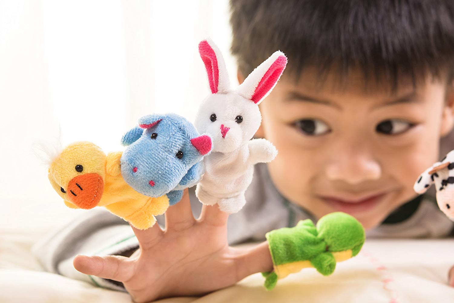 ตุ๊กตานิ้วมือ หุ่นนิ้วมือ ตุ๊กตาสัตว์ Set 10 ตัว NanaBaby