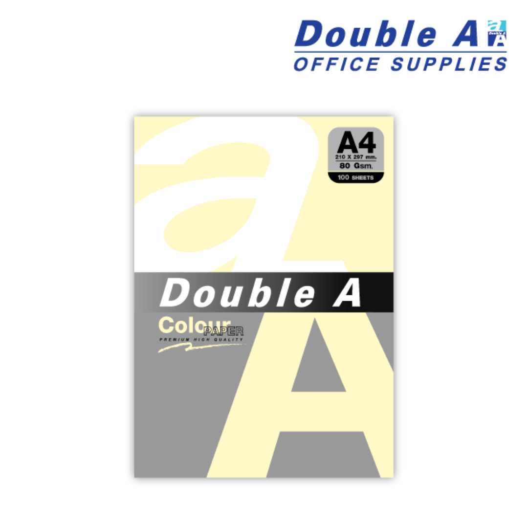 กระดาษสี 80 แกรม แพ็ค 100 แผ่น สีเหลืองพาสเทล