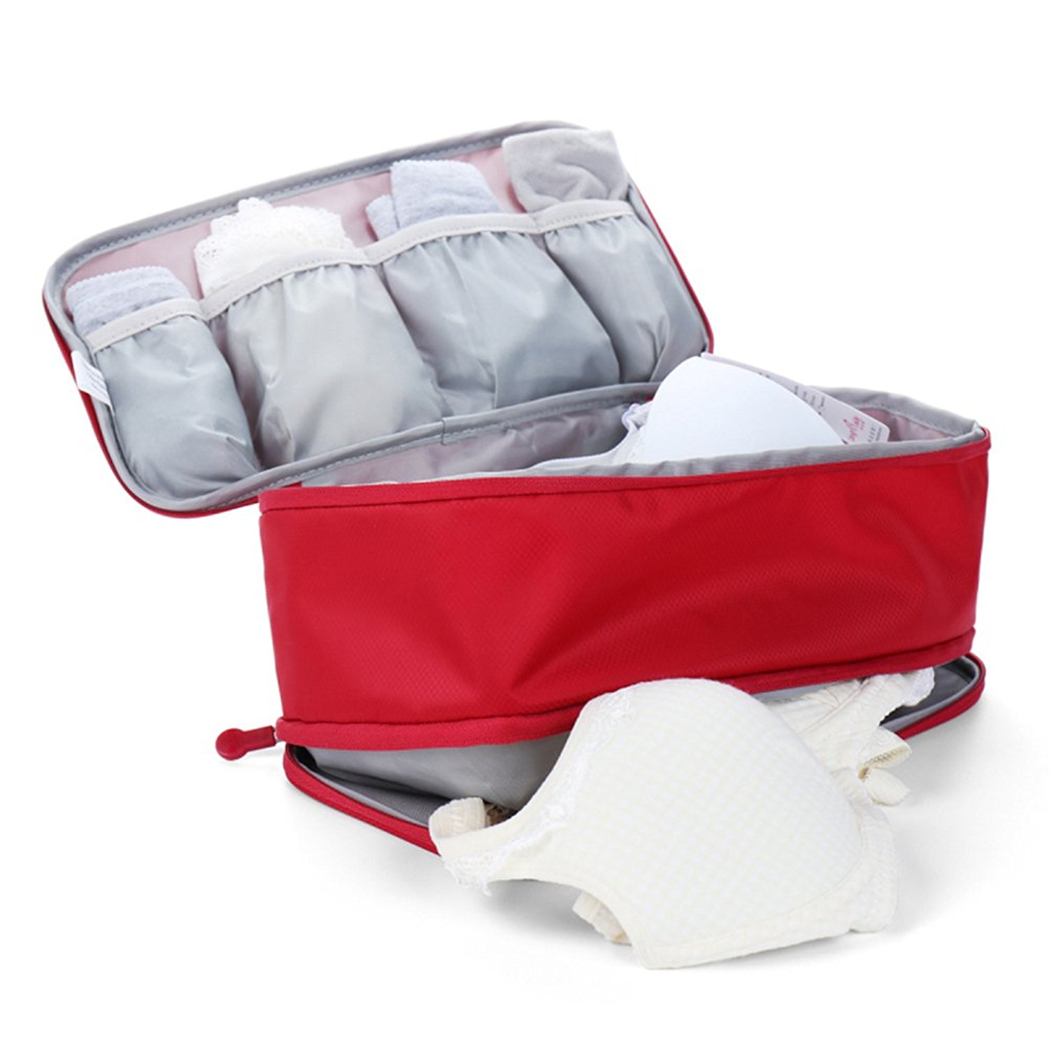 กระเป๋าใส่ชุดชั้นใน กางเกงชั้นใน มีช่องแบ่งเก็บที่ใส่แล้ว ผลิตจากไนล่อนเนื้อดีกันน้ำ มีให้เลือก 6 สี