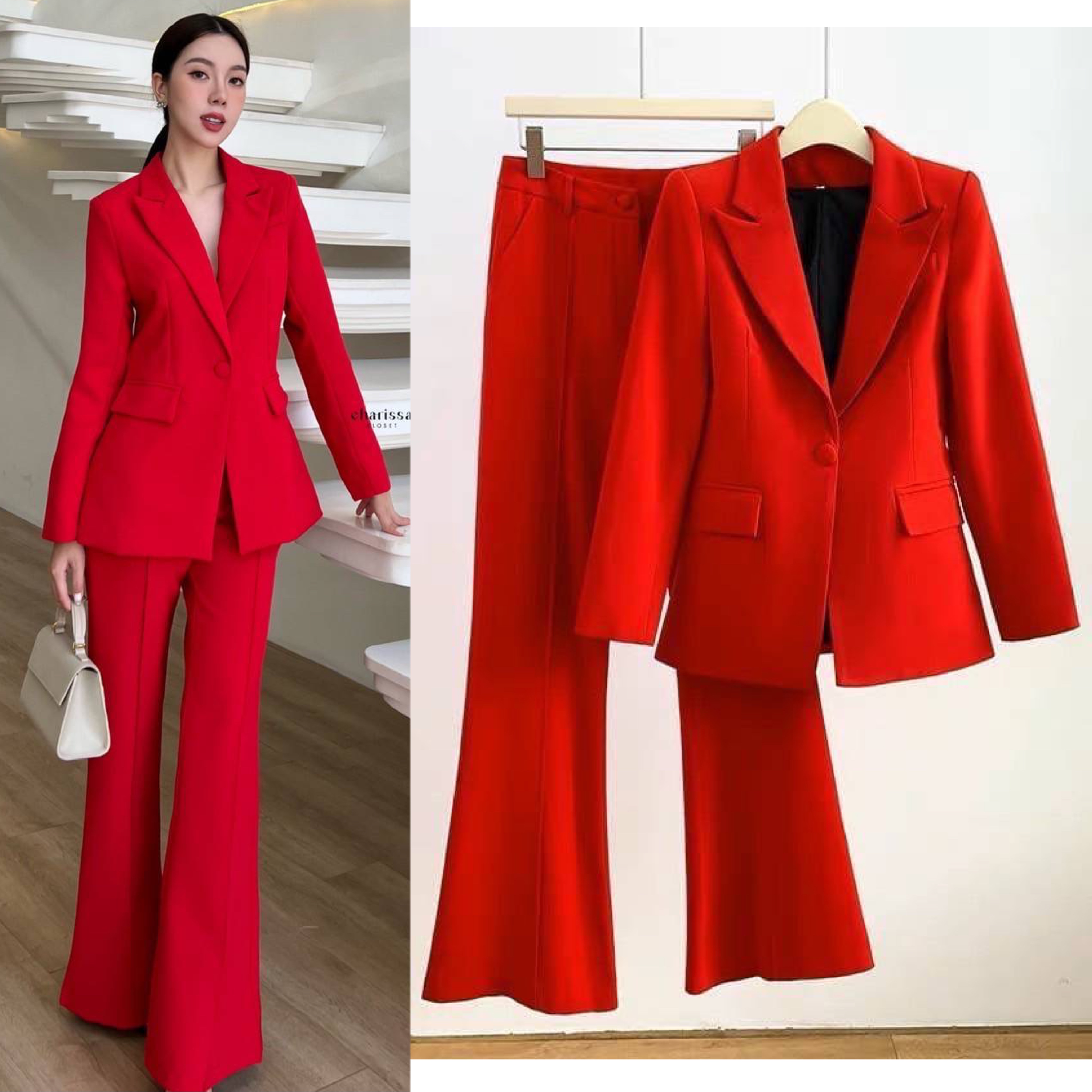 setsuit เสื้อ+กางเกง เป็นอีกรุ่นที่แนะนำมาก ใส่ออกมาดูผอม สมาร์ทผู้ดีสุด รุ่นนี้ใช้ผ้าทอพิเศษ ไม่ยับง่าย Texture สินค้าคุณภาพ (พร้อมส่ง)