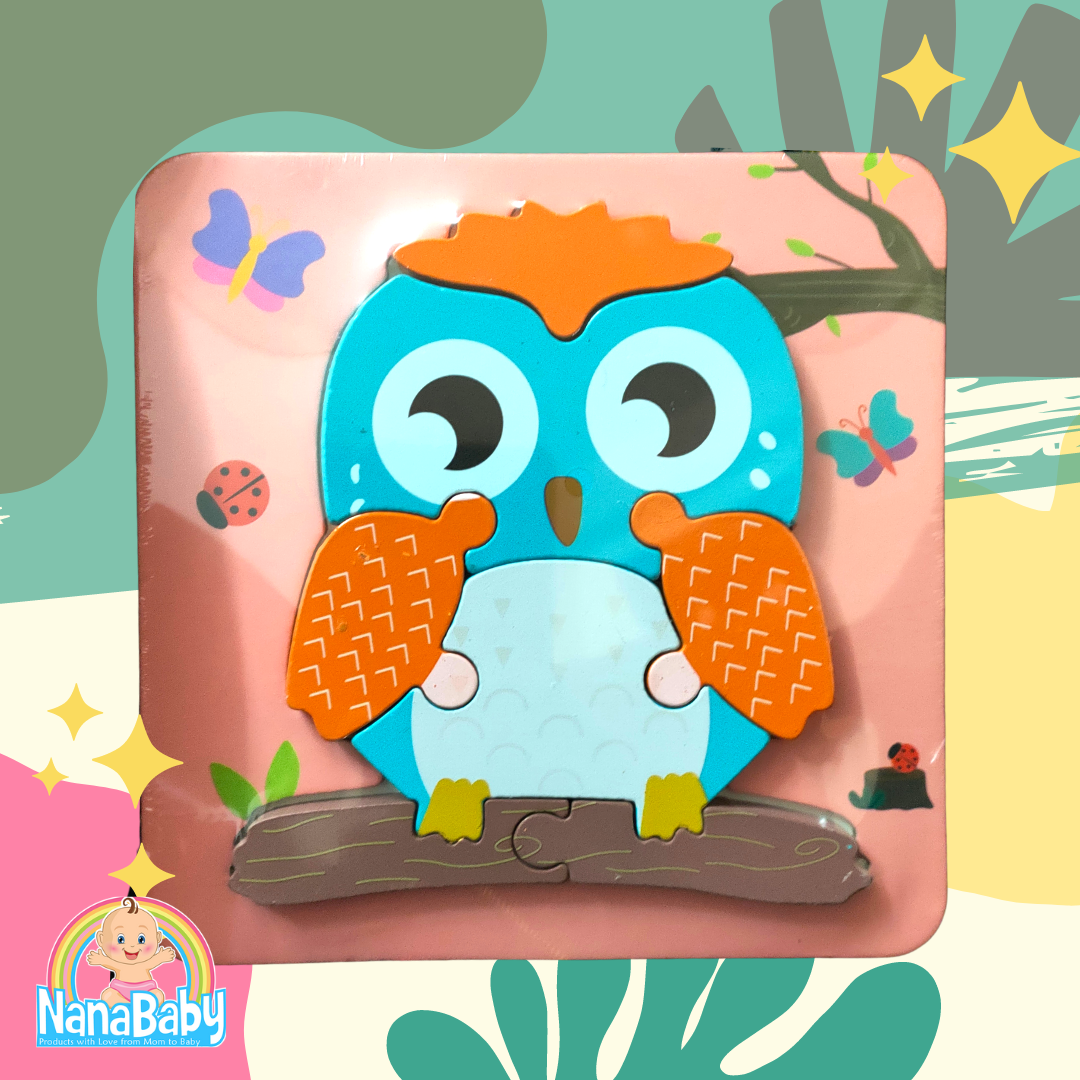 NanaBaby จิ๊กซอว์ไม้ จิ๊กซอเด็กเล็ก 3D Wooden Jigsaws รูปสัตว์ ของเล่นไม้ ของเล่นเสริมพัฒนาการเด็กเล็ก