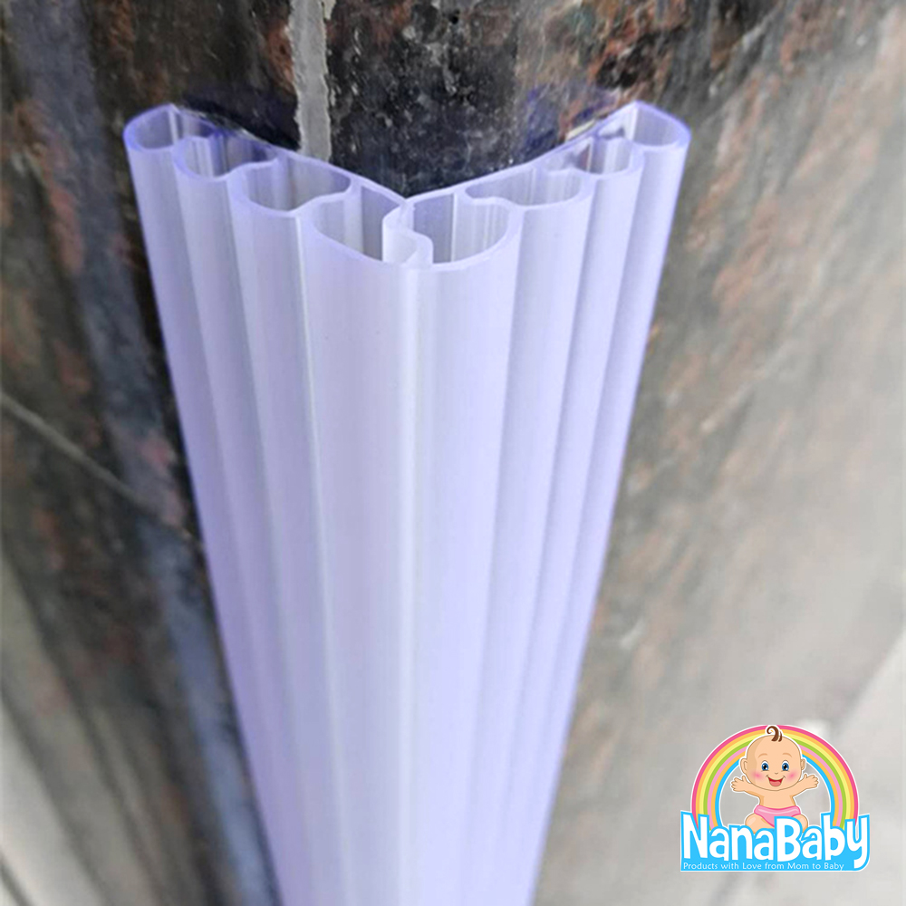 NanaBaby ซิลิโคนกันกระแทกเด็ก กันกระแทกมุม ยางกันกระแทก กันชนเด็ก ซิลิโคนสีขาวขุ่น ยาว 1 เมตร * กว้าง 2.5 ซม. มีกาวสองหน้าในตัว กันเด็กชน