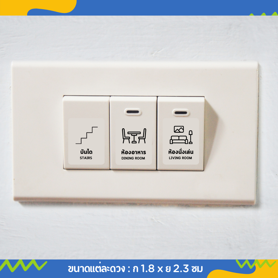 สติกเกอร์สวิตช์ไฟ: บอกลาความสับสน ประหยัดไฟ ดีไซน์มินิมอล! 💡🏡✨