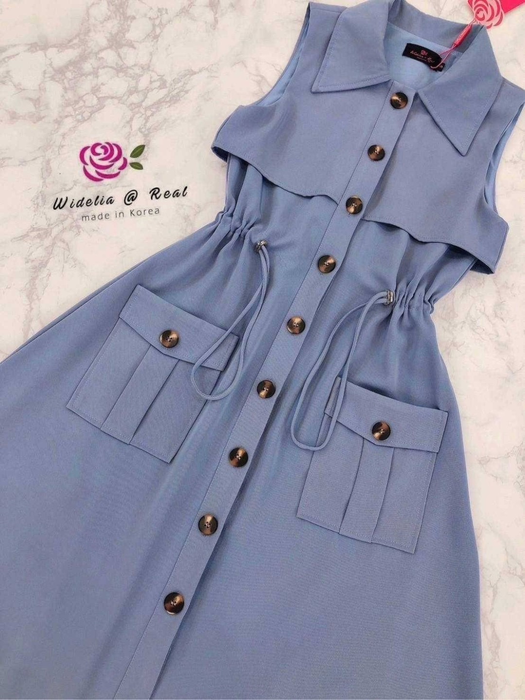 เดรสแขนกุดยาวตัวสวยทรงเก๋ ใส่สบาย สินค้าคุณภาพ (พร้อมส่ง)