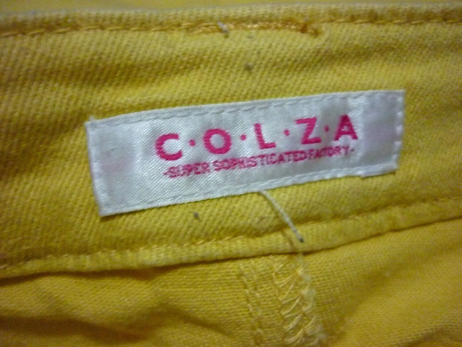 กระโปรงยีนส์ C.O.L.Z.A สีเหลืองสดสวยมาก 32-37-14