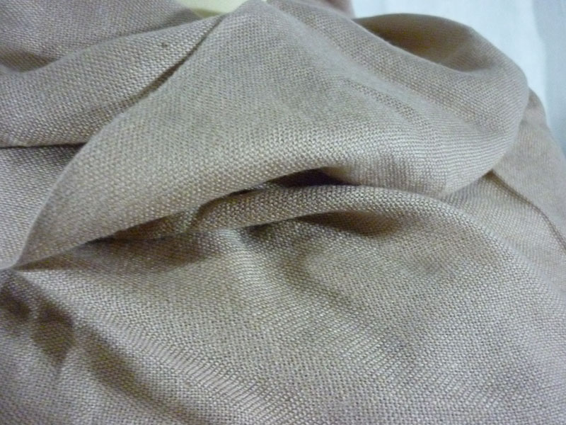 ผ้าคลุมไหล่ ผ้าพันคอ Ropi Picnic ผ้าฝ้ายสีน้ำตาลอ่อน /ของใหม่/