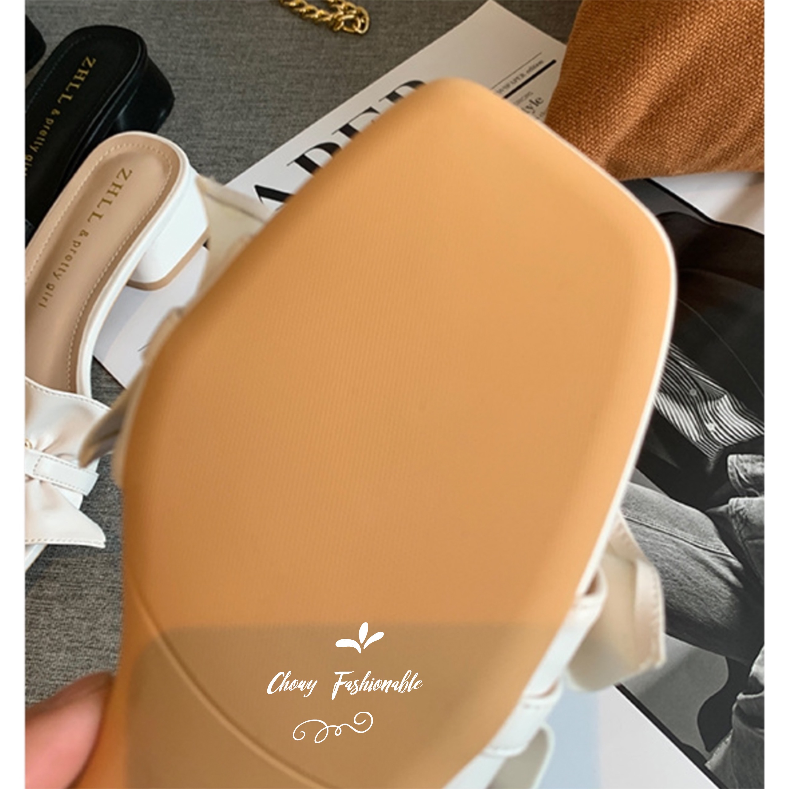 รองเท้าไซส์ใหญ่ 41-43 แตะไซส์ใหญ่ แตะสวมไซส์ใหญ่ สีครีม KR1121