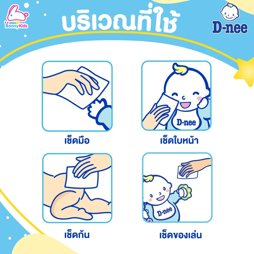 D-nee (ดีนี่) Baby Wipes Newborn Organic ดีนี่ เบบี้ไวพ์ ทิชชูเปียกสำหรับเด็ก (แพ็ค 80 แผ่น)