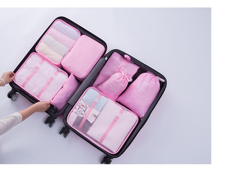 Travel Season กระเป๋าจัดระเบียบเดินทาง 8 ชิ้น สุดคุ้ม จัดกระเป๋าเดินทาง ท่องเที่ยว ใส่เสื้อผ้า ชุดชั้นใน รองเท้า พกพาสะดวก มีให้เลือกถึง 11 ลายสวยงาม