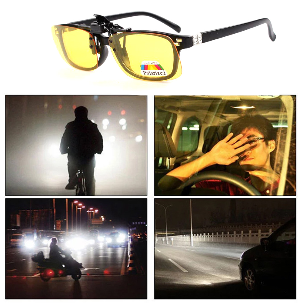 MOKHA - Clip on คลิปออนขับรถตอนกลางคืน Night Vision สำหรับติดกับแว่นสายตา (แถมฟรี! กล่องใส่คลิป)