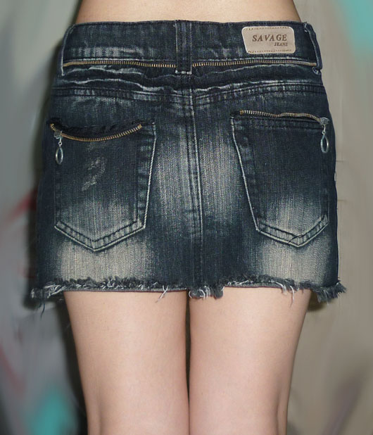 กระโปรงยีนส์ดีไซน์เก๋ แนวเซอร์ 31-36-10.5