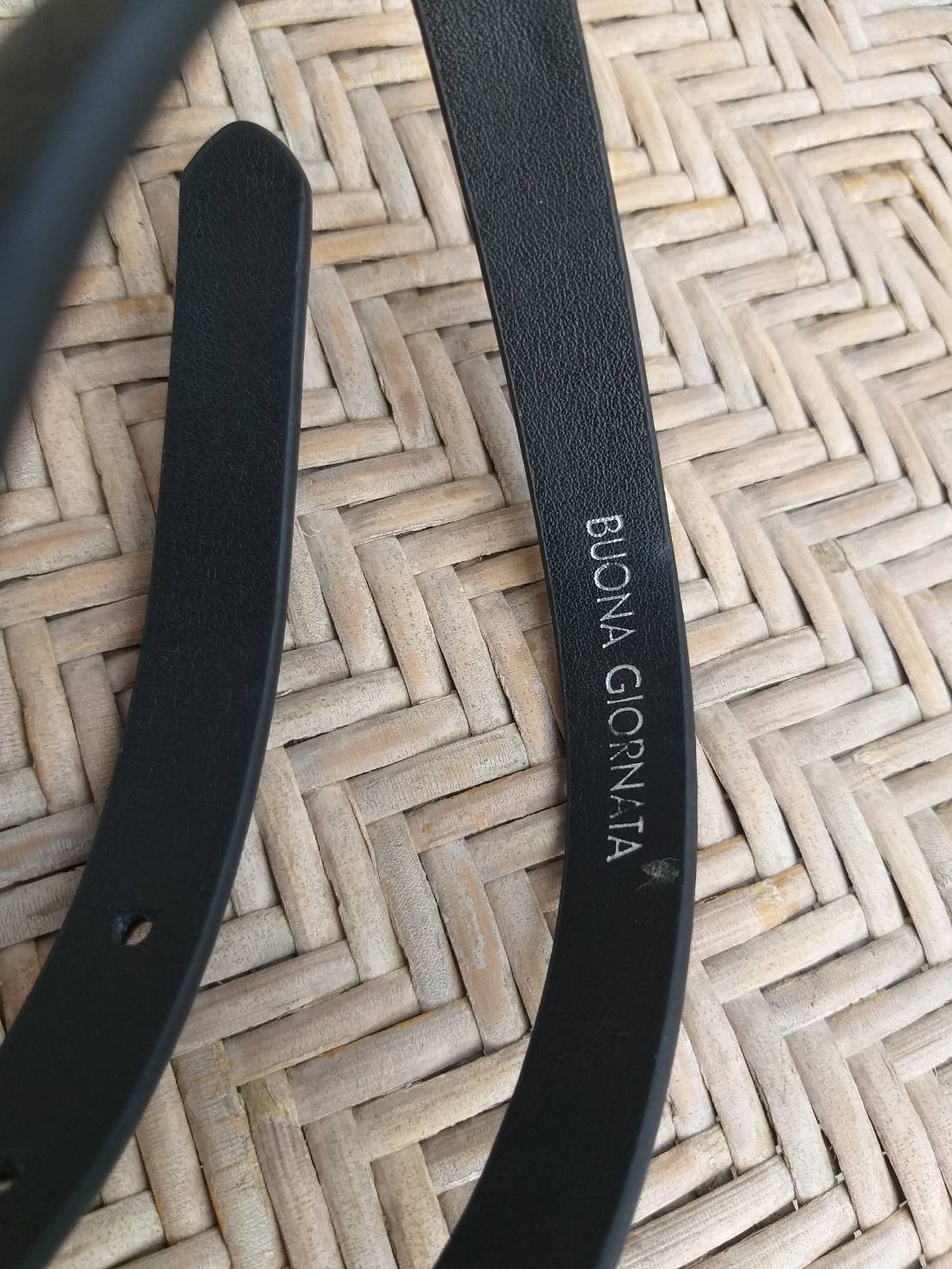 เข็มขัดหนังแท้สีดำ BUONA GIORNATA