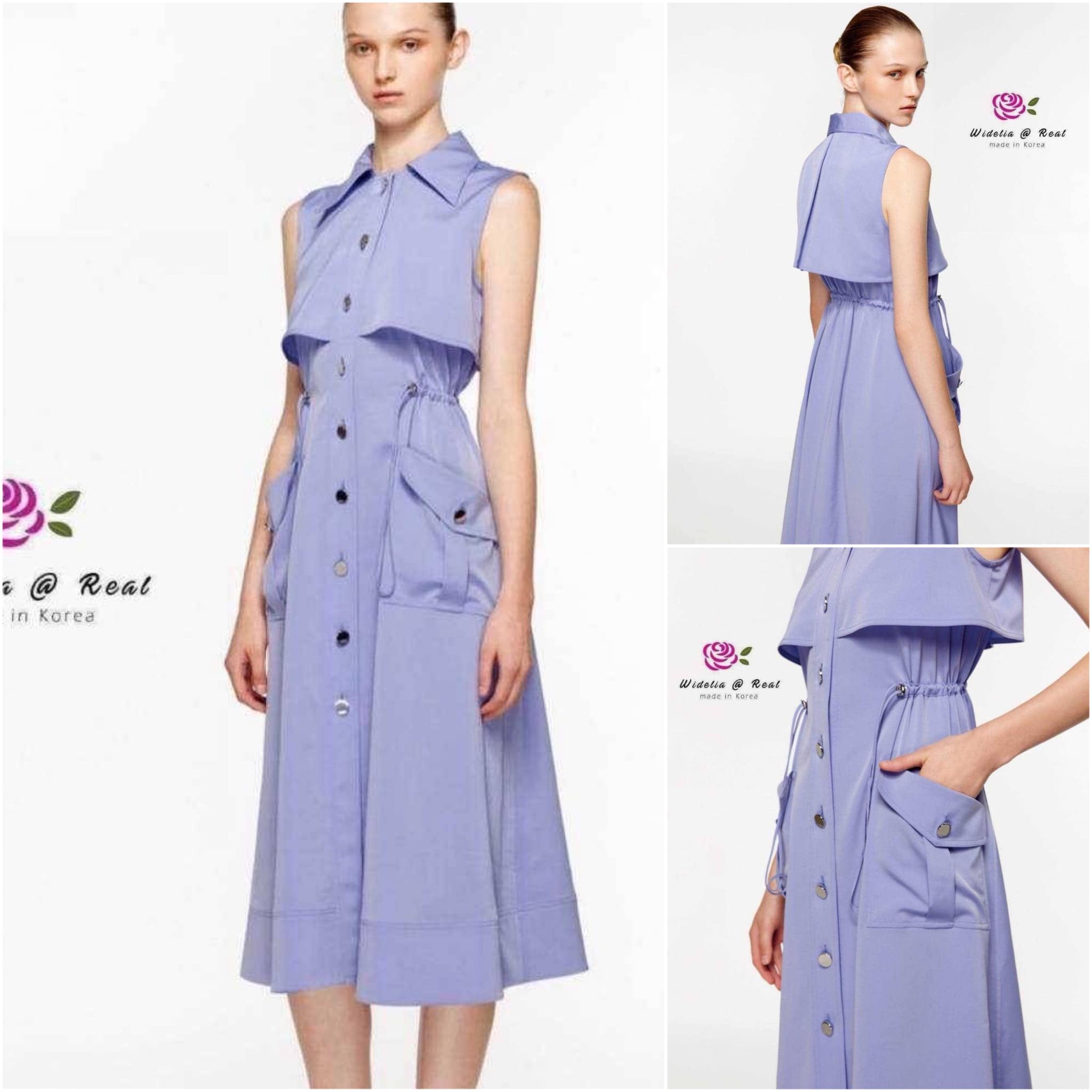 เดรสแขนกุดยาวตัวสวยทรงเก๋ ใส่สบาย สินค้าคุณภาพ (พร้อมส่ง)