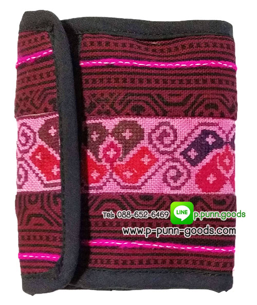 กระเป๋าสตางค์ใบสั้น กระเป๋าสตางค์ผ้าชาวเขา Upcycled