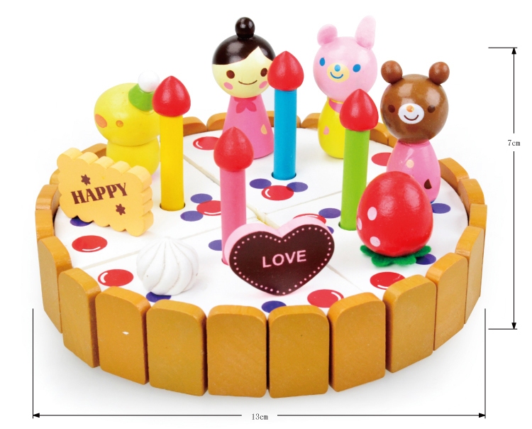 ของเล่นไม้ เซตตกแต่งหน้าเค้ก ของเล่นเค้กไม้ ของเล่นเด็กผู้หญิง ของเล่นทำอาหาร Wooden Decoration Cake Set by Mother Garden