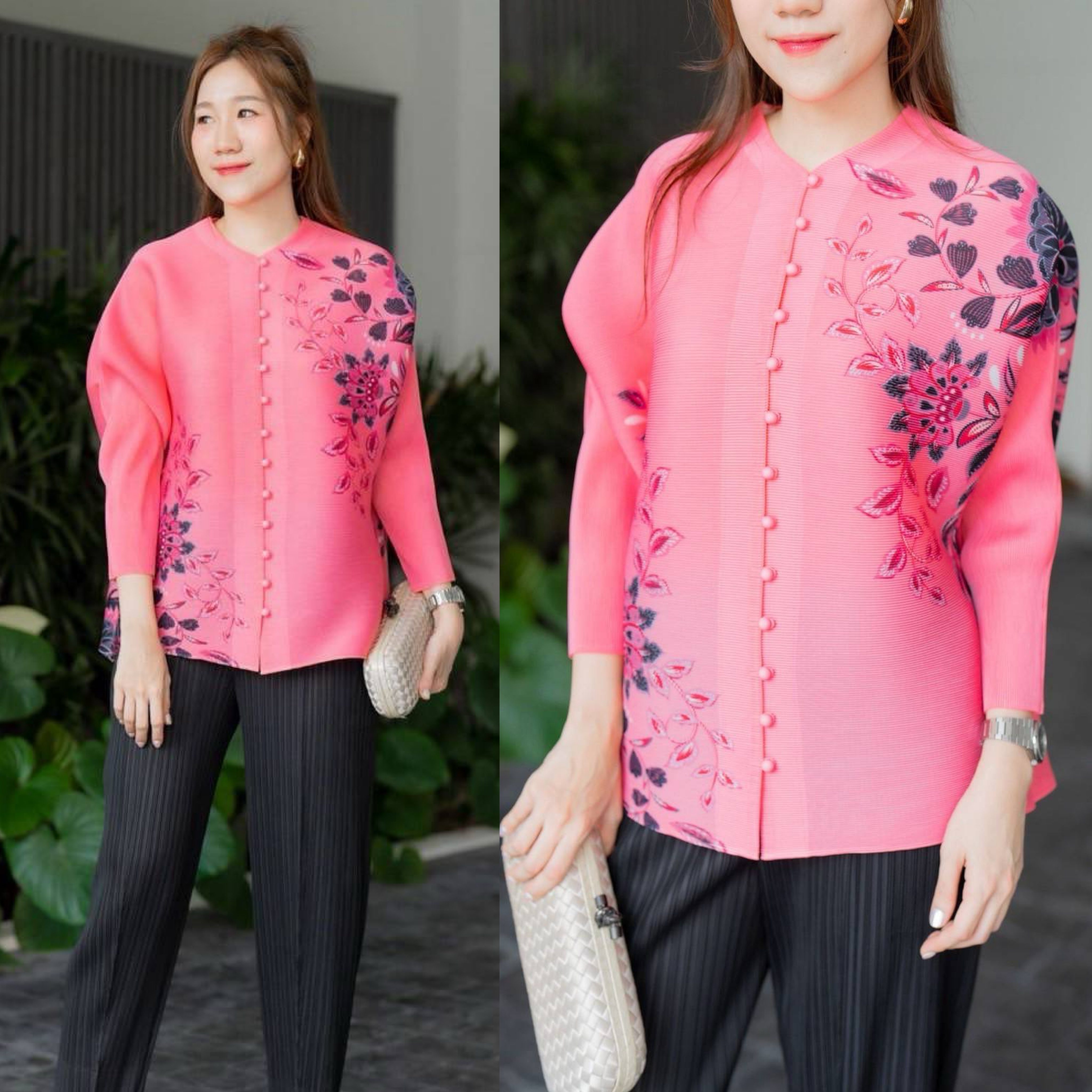 เสื้ออัดพลีทเนื้อดี งาน AA Premium แบบงานแบรนด์ สไตล์มาดาม สวย เรียบหรู ใส่สบาย : สินค้าคุณภาพ (พร้อมส่ง)