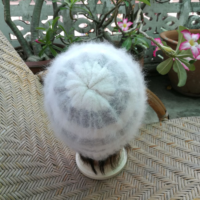 หมวกไหมพรมขนกระต่ายแองโกล่า สวยมากอุ่นติดลบ /ของใหม่/