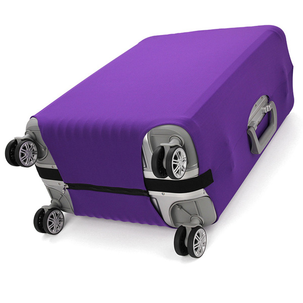 (ผ้ายืด สีพื้นเรียบ ขนาด M) ผ้าคลุมกระเป๋าเดินทาง ขนาด 22 - 24 นิ้ว มี 3 สีให้เลือก (ดำ ม่วง เทา)