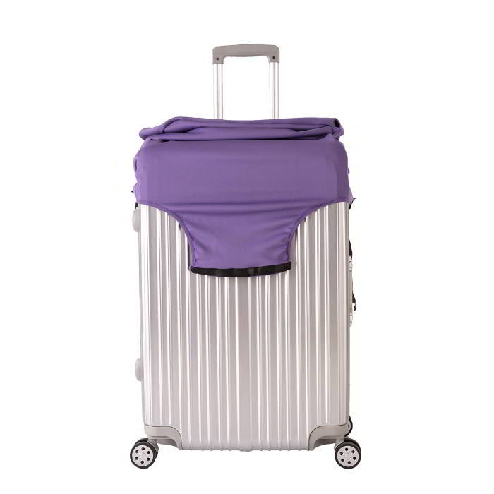 (ผ้ายืด สีเรียบ ขนาด M) ผ้าคลุมกระเป๋าเดินทาง ขนาด 22 - 24 นิ้ว มี 3 สีให้เลือก (ดำ ชมพู ม่วง)